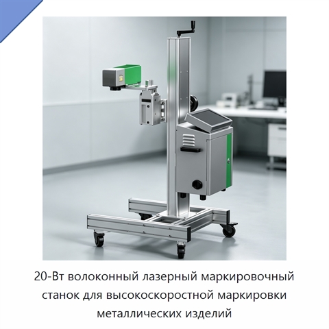 20-Вт волоконный лазерный маркировочный станок для высокоскоростной маркировки металлических изделий