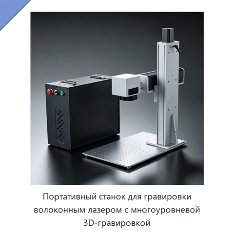 Портативный станок для гравировки волоконным лазером с многоуровневой 3D-гравировкой
