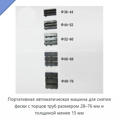 Портативная автоматическая машина для снятия фаски с торцов труб размером 28–76 мм и толщиной менее 15 мм