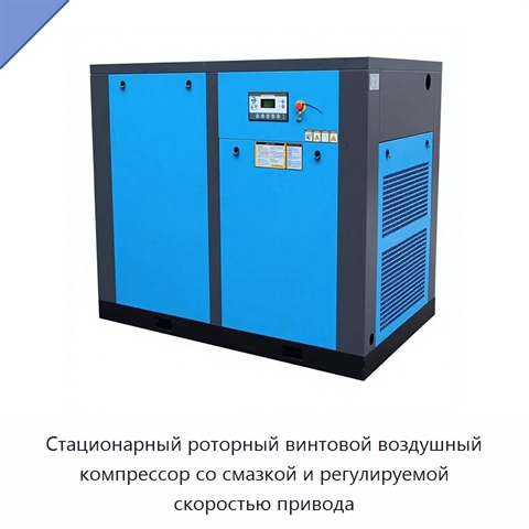 Стационарный роторный винтовой воздушный компрессор со смазкой и регулируемой скоростью привода