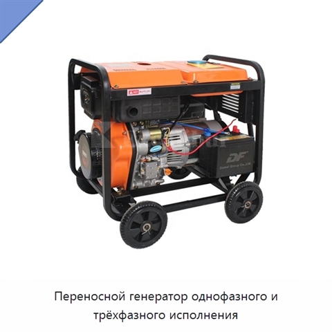 Переносной генератор однофазного и трёхфазного исполнения
