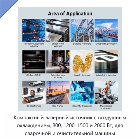 Компактный лазерный источник с воздушным охлаждением, 800, 1200, 1500 и 2000 Вт, для сварочной и очистительной машины