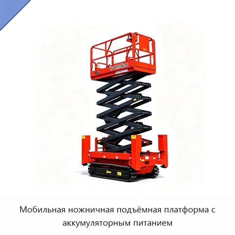 Мобильная ножничная подъёмная платформа с аккумуляторным питанием