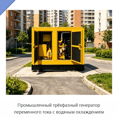 Промышленный трёхфазный генератор переменного тока с водяным охлаждением — Дизельные генераторы