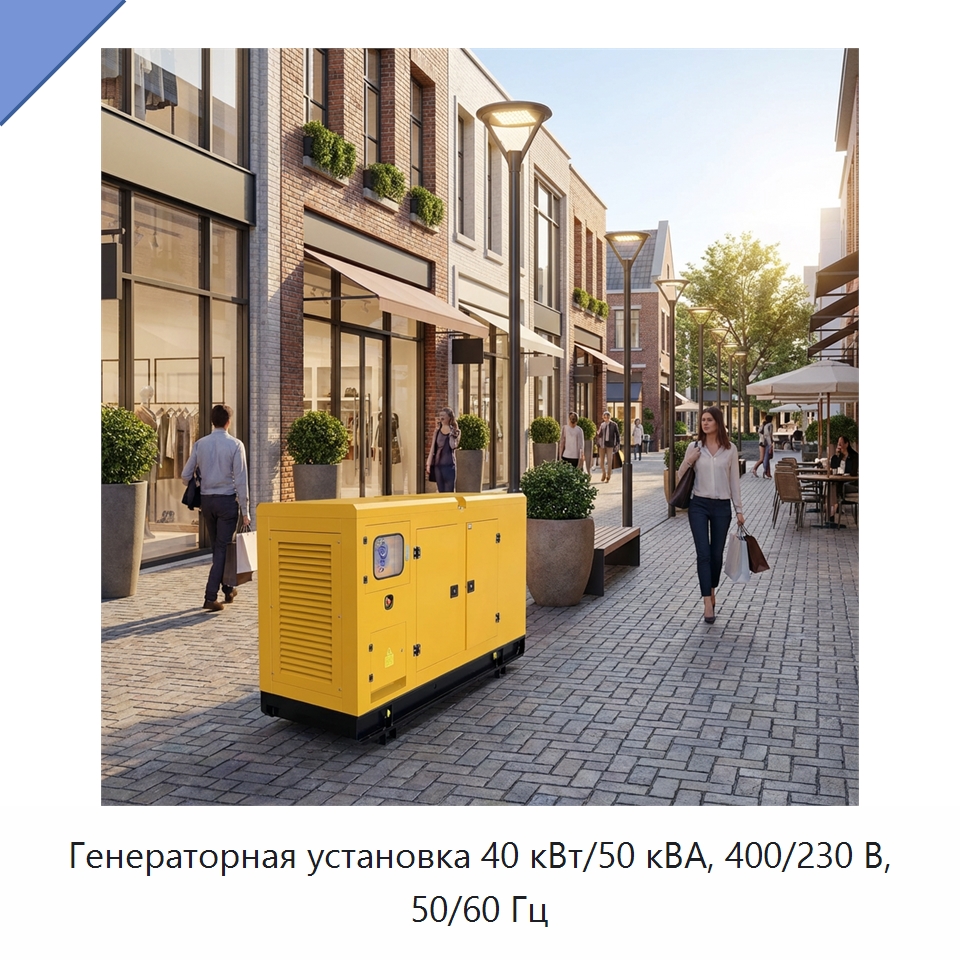 Генераторная установка 40 кВт/50 кВА, 400/230 В, 50/60 Гц — Дизельные генераторы