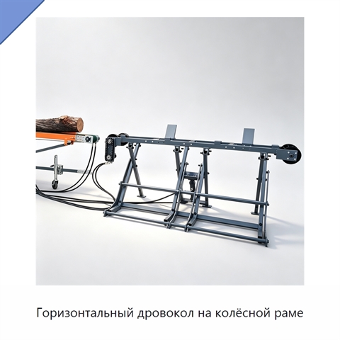 Горизонтальный дровокол на колёсной раме