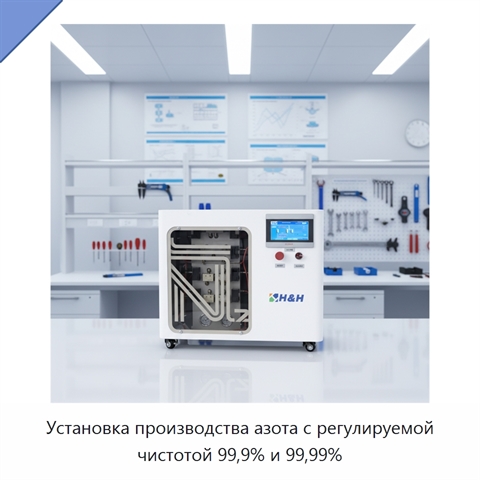 Установка производства азота с регулируемой чистотой 99,9% и 99,99%