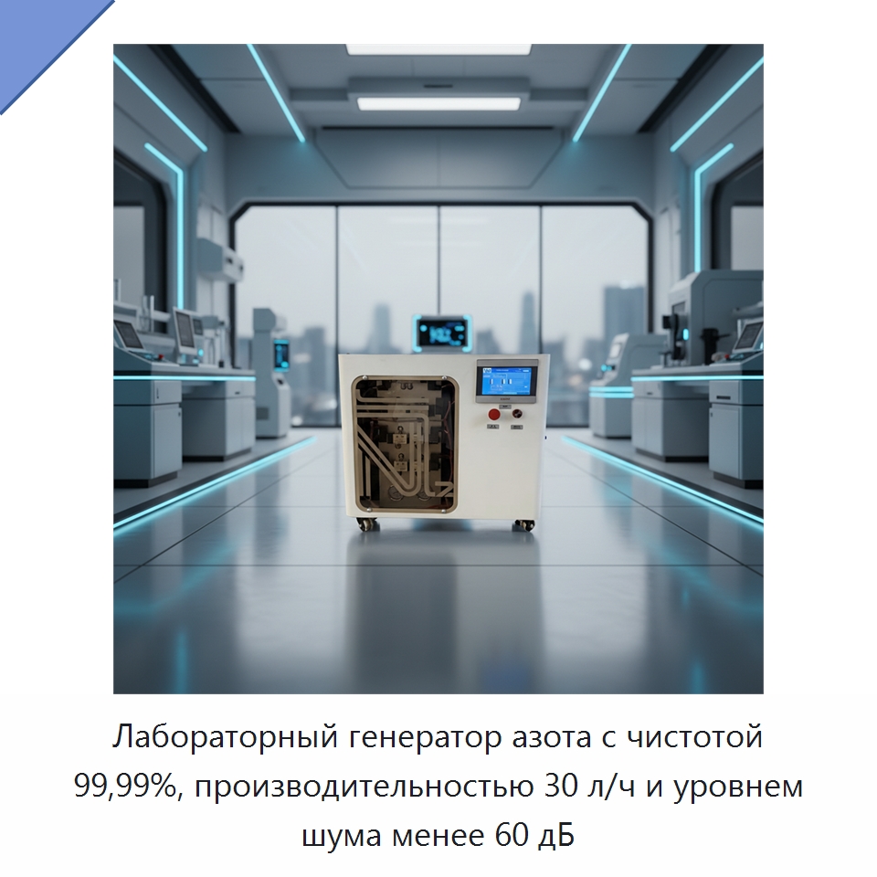 Лабораторный генератор азота с чистотой 99,99%, производительностью 30 л/ч и уровнем шума менее 60 дБ — Газогенераторное оборудование