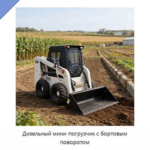 Дизельный мини-погрузчик с бортовым поворотом