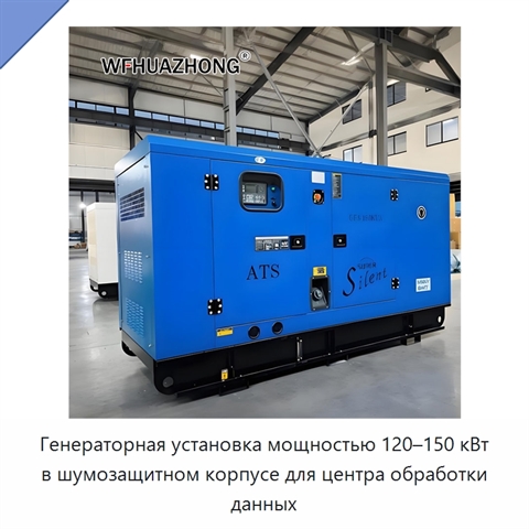 Генераторная установка мощностью 120–150 кВт в шумозащитном корпусе для центра обработки данных