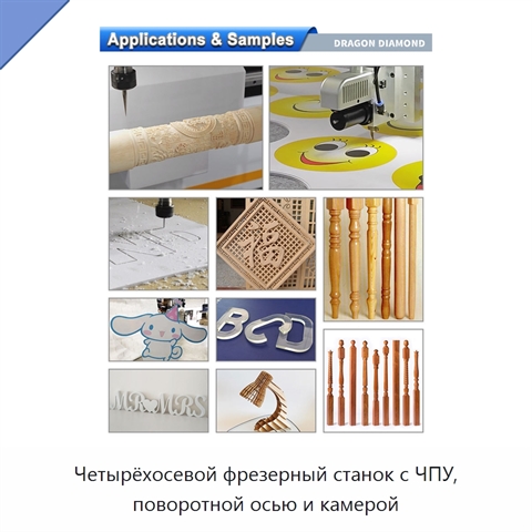 Четырёхосевой фрезерный станок с ЧПУ, поворотной осью и камерой