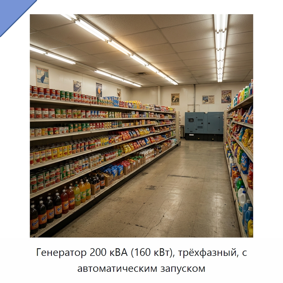 Генератор 200 кВА (160 кВт), трёхфазный, с автоматическим запуском — Дизельные генераторы