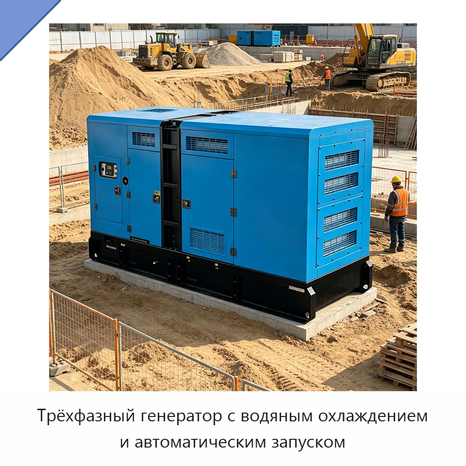 Трёхфазный генератор с водяным охлаждением и автоматическим запуском — Дизельные генераторы