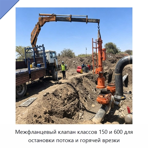 Межфланцевый клапан классов 150 и 600 для остановки потока и горячей врезки