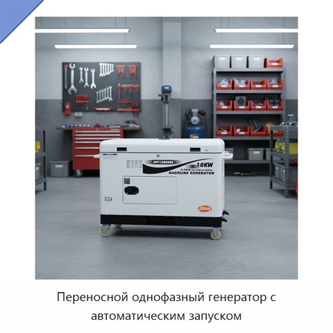 Переносной однофазный генератор с автоматическим запуском