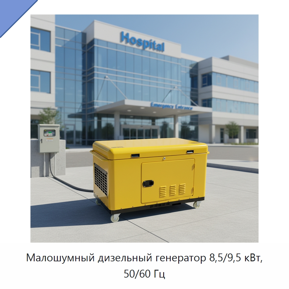 Малошумный дизельный генератор 8,5/9,5 кВт, 50/60 Гц — Дизельные генераторы