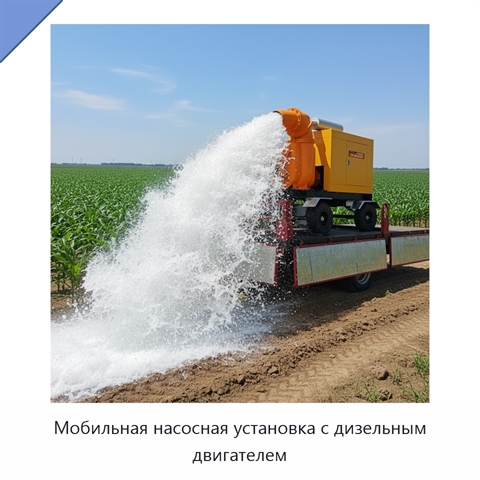 Мобильная насосная установка с дизельным двигателем