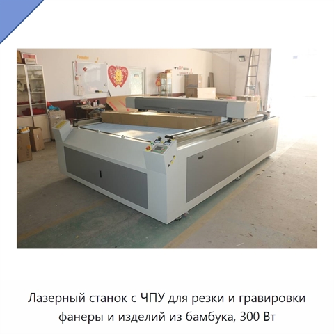 Лазерный станок с ЧПУ для резки и гравировки фанеры и изделий из бамбука, 300 Вт