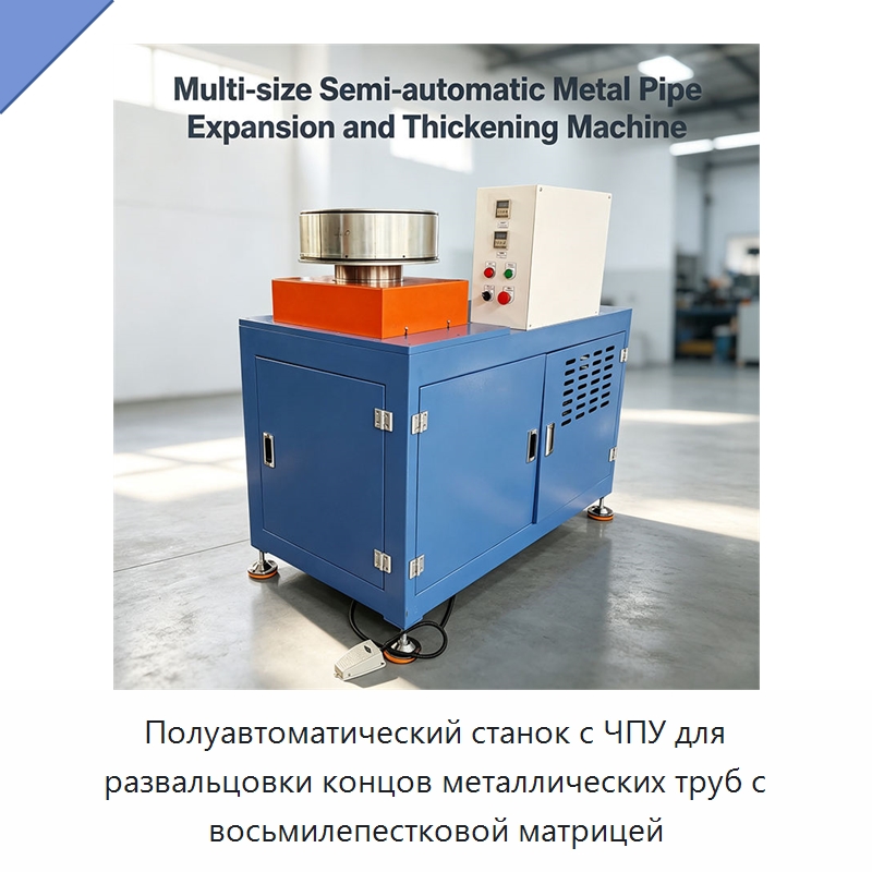 Полуавтоматический станок с ЧПУ для развальцовки концов металлических труб с восьмилепестковой матрицей — Станки для обработки труб