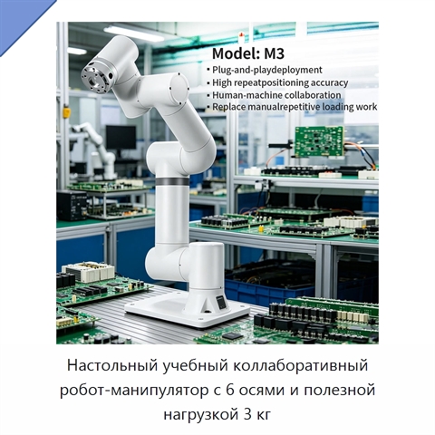 Настольный учебный коллаборативный робот-манипулятор с 6 осями и полезной нагрузкой 3 кг