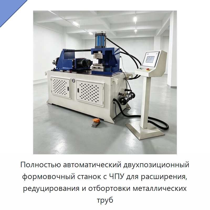 Полностью автоматический двухпозиционный формовочный станок с ЧПУ для расширения, редуцирования и отбортовки металлических труб — Станки для обработки труб