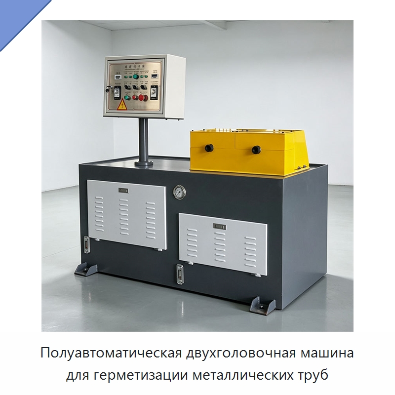 Полуавтоматическая двухголовочная машина для герметизации металлических труб — Станки для обработки труб