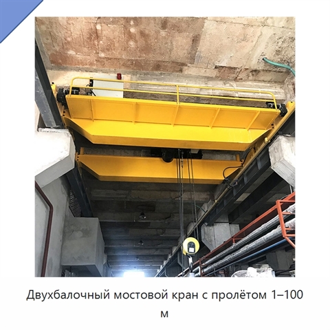 Двухбалочный мостовой кран с пролётом 1–100 м