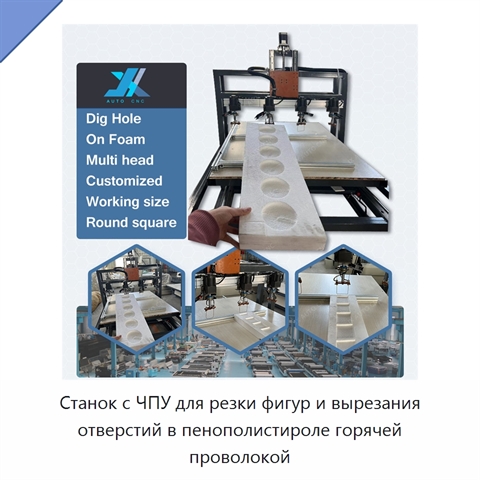 Станок с ЧПУ для резки фигур и вырезания отверстий в пенополистироле горячей проволокой