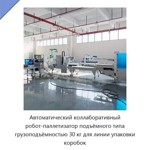 Автоматический коллаборативный робот-паллетизатор подъёмного типа грузоподъёмностью 30 кг для линии упаковки коробок