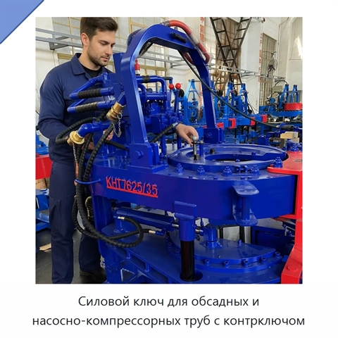Силовой ключ для обсадных и насосно-компрессорных труб с контрключом