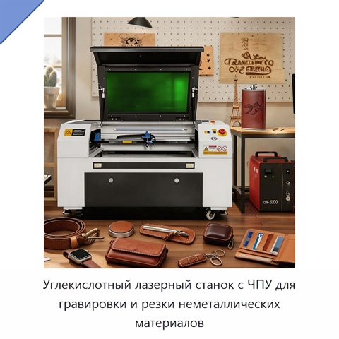 Углекислотный лазерный станок с ЧПУ для гравировки и резки неметаллических материалов