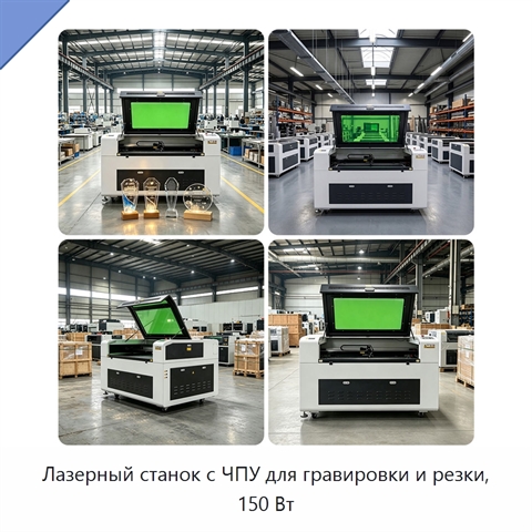 Лазерный станок с ЧПУ для гравировки и резки, 150 Вт