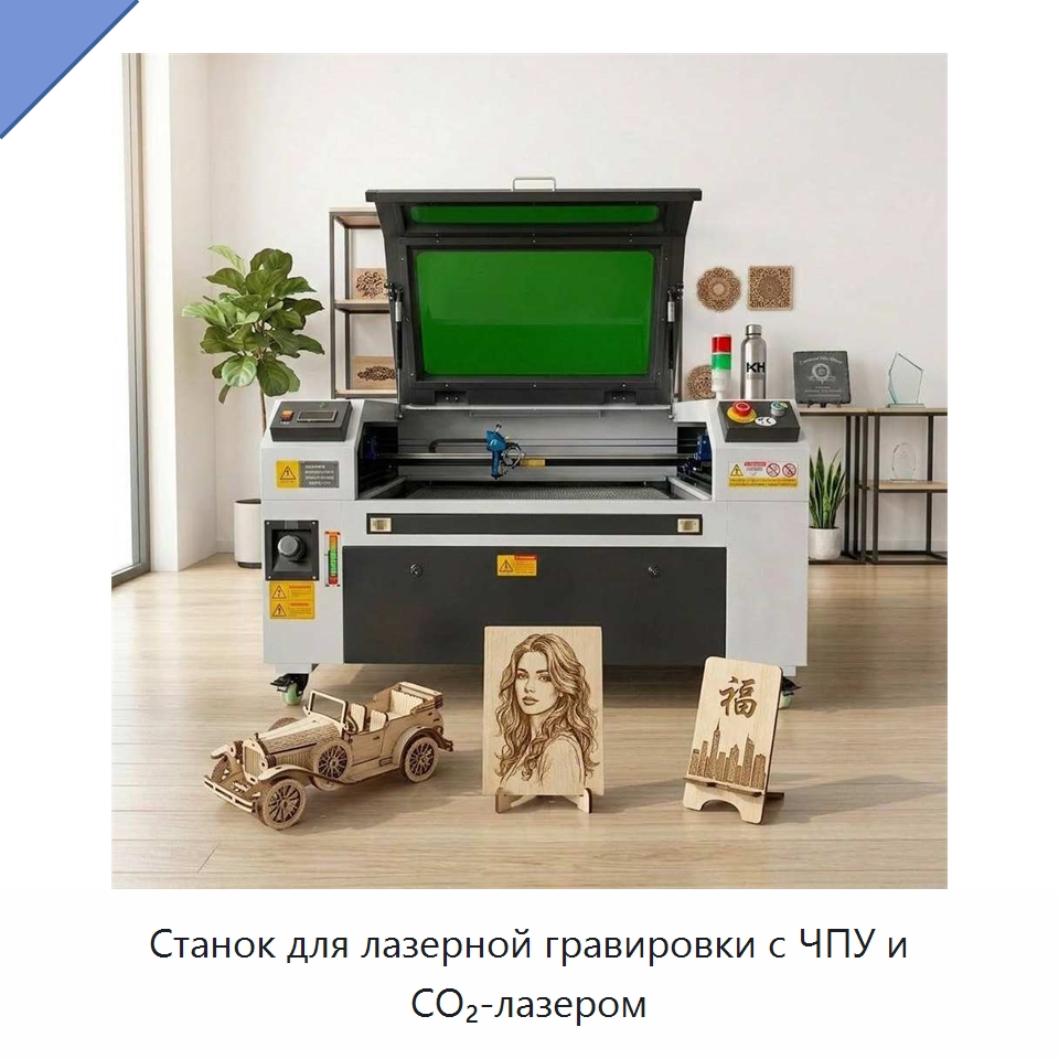 Станок для лазерной гравировки с ЧПУ и CO₂-лазером — Лазерные гравировальные станки
