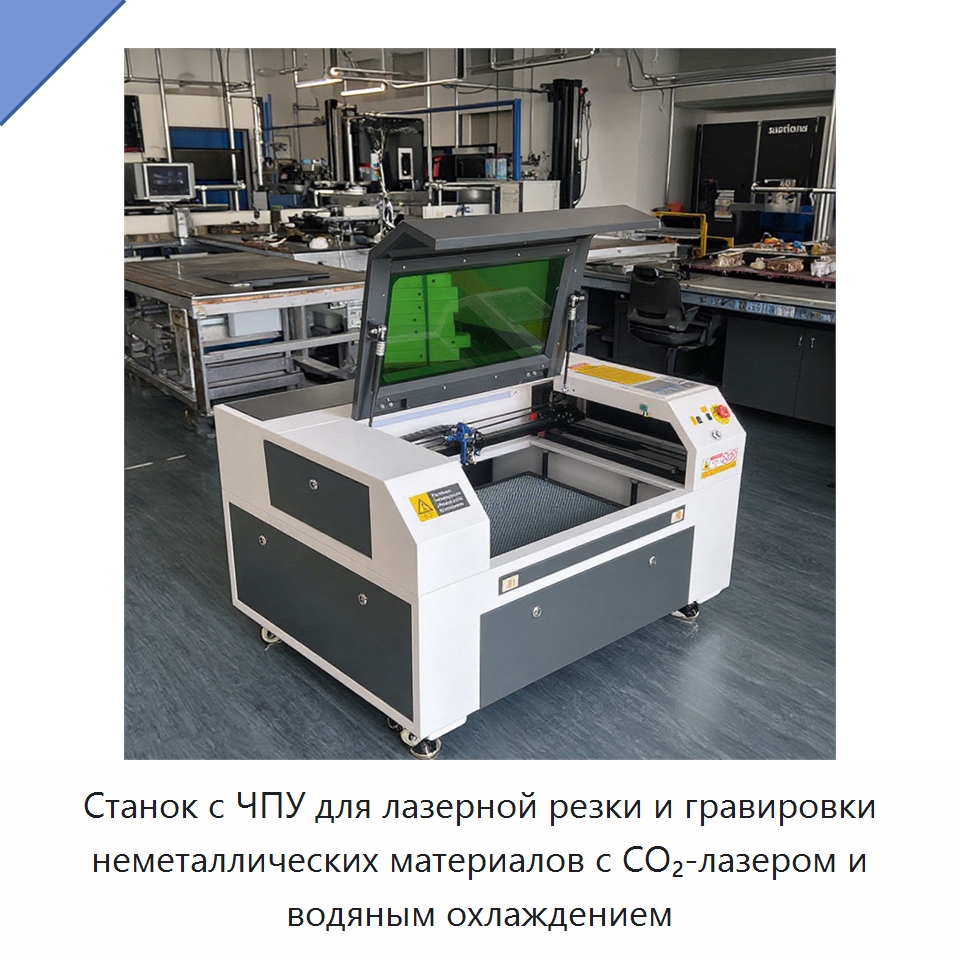 Станок с ЧПУ для лазерной резки и гравировки неметаллических материалов с CO₂-лазером и водяным охлаждением — Лазерные гравировальные станки