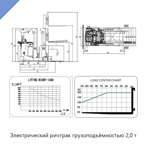 Электрический ричтрак грузоподъёмностью 2,0 т