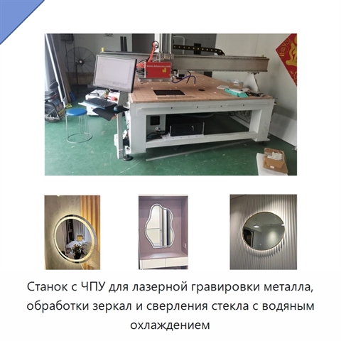 Станок с ЧПУ для лазерной гравировки металла, обработки зеркал и сверления стекла с водяным охлаждением