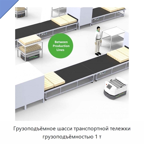Грузоподъёмное шасси транспортной тележки грузоподъёмностью 1 т