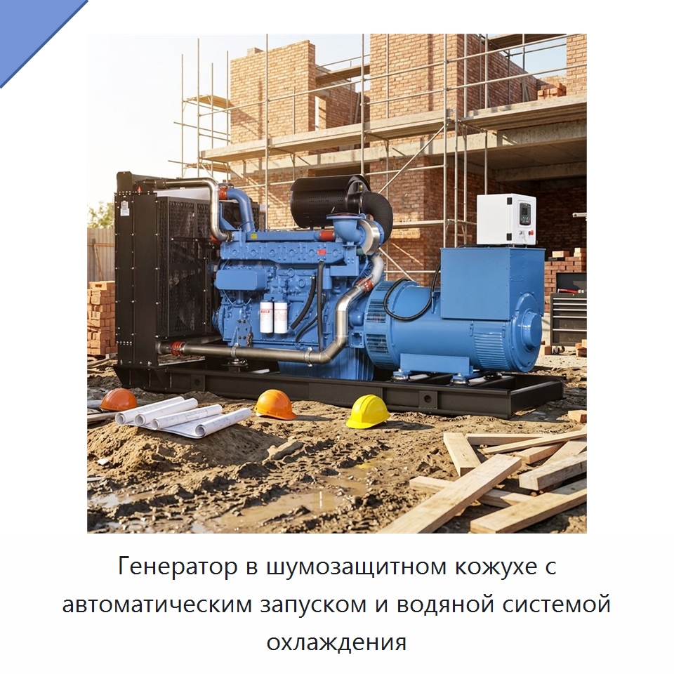 Генератор в шумозащитном кожухе с автоматическим запуском и водяной системой охлаждения — Дизельные генераторы