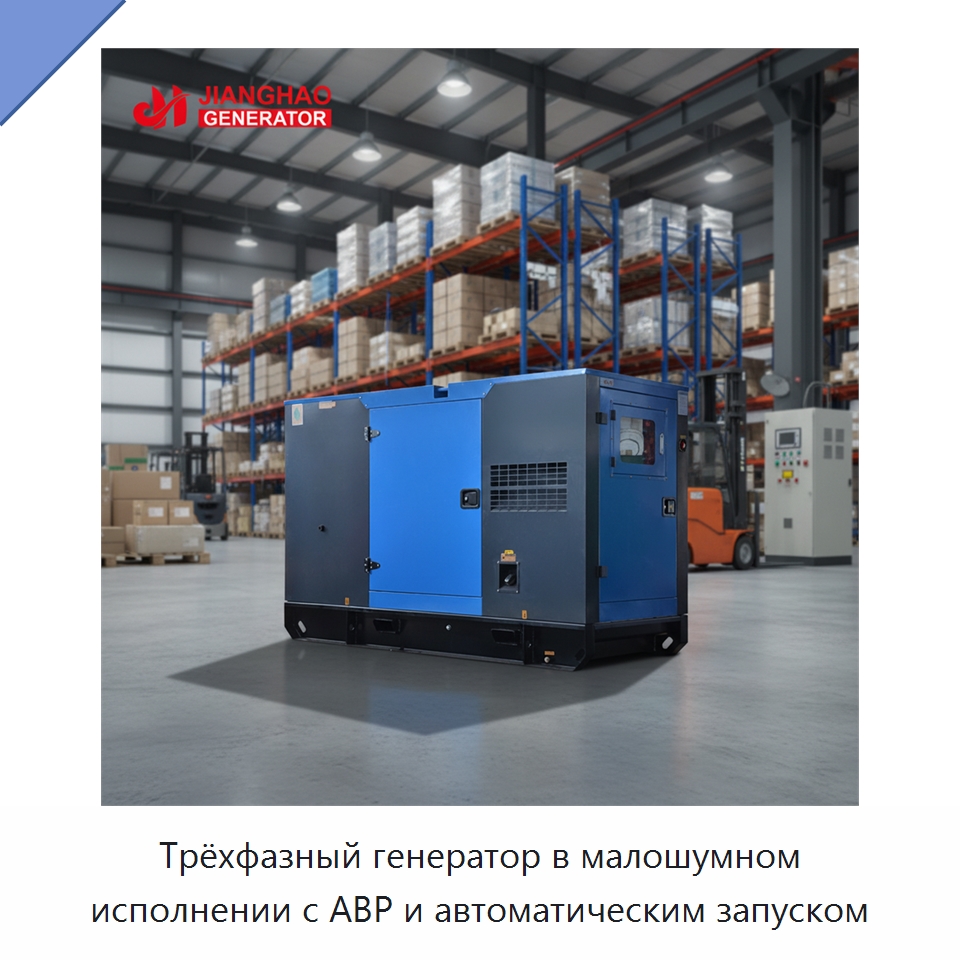 Трёхфазный генератор в малошумном исполнении с АВР и автоматическим запуском — Дизельные генераторы
