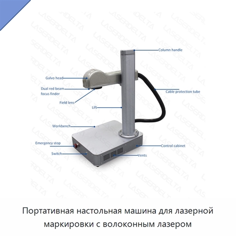 Портативная настольная машина для лазерной маркировки с волоконным лазером