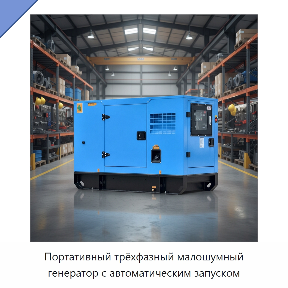 Портативный трёхфазный малошумный генератор с автоматическим запуском — Дизельные генераторы