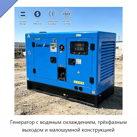 Генератор с водяным охлаждением, трёхфазным выходом и малошумной конструкцией