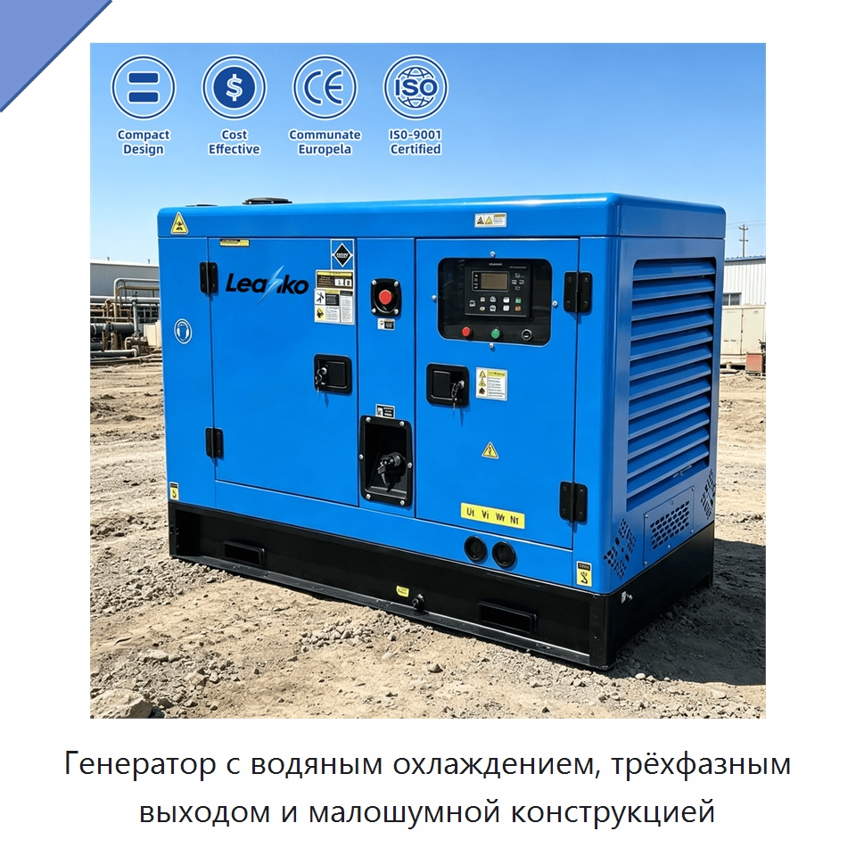 Генератор с водяным охлаждением, трёхфазным выходом и малошумной конструкцией — Дизельные генераторы