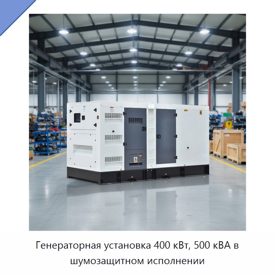 Генераторная установка 400 кВт, 500 кВА в шумозащитном исполнении — Дизельные генераторы
