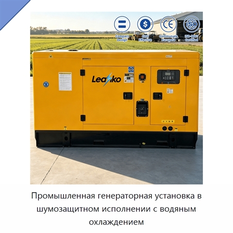 Промышленная генераторная установка в шумозащитном исполнении с водяным охлаждением