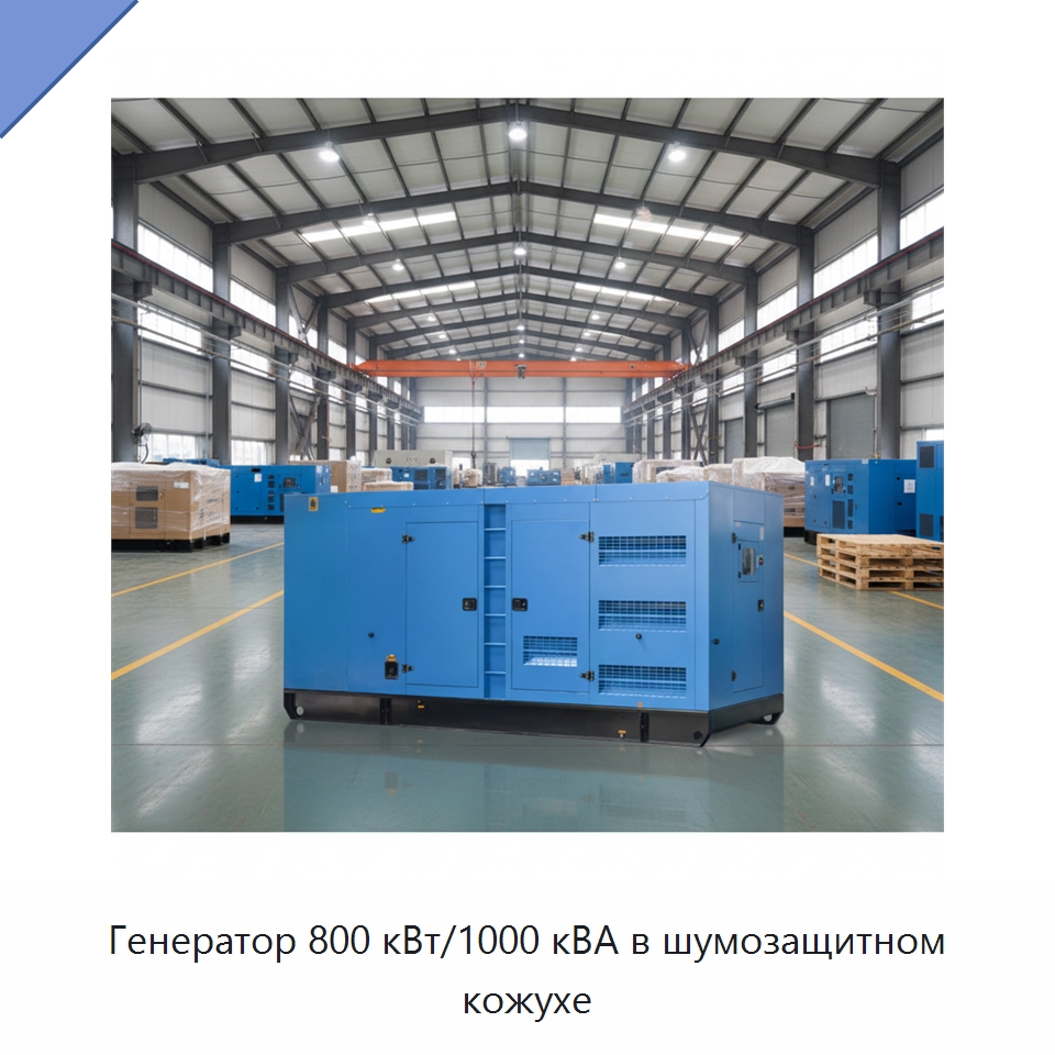 Генератор 800 кВт/1000 кВА в шумозащитном кожухе — Дизельные генераторы