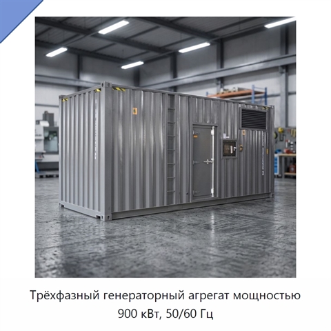 Трёхфазный генераторный агрегат мощностью 900 кВт, 50/60 Гц