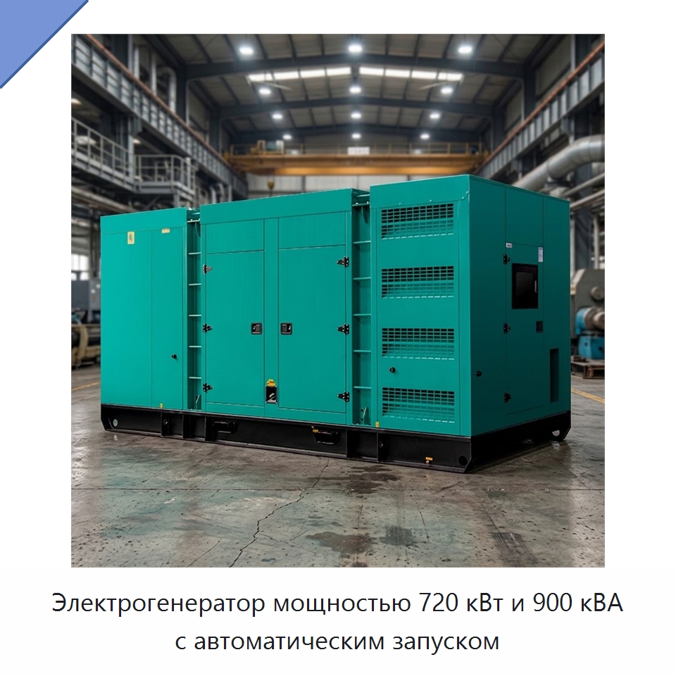 Электрогенератор мощностью 720 кВт и 900 кВА с автоматическим запуском — Дизельные генераторы
