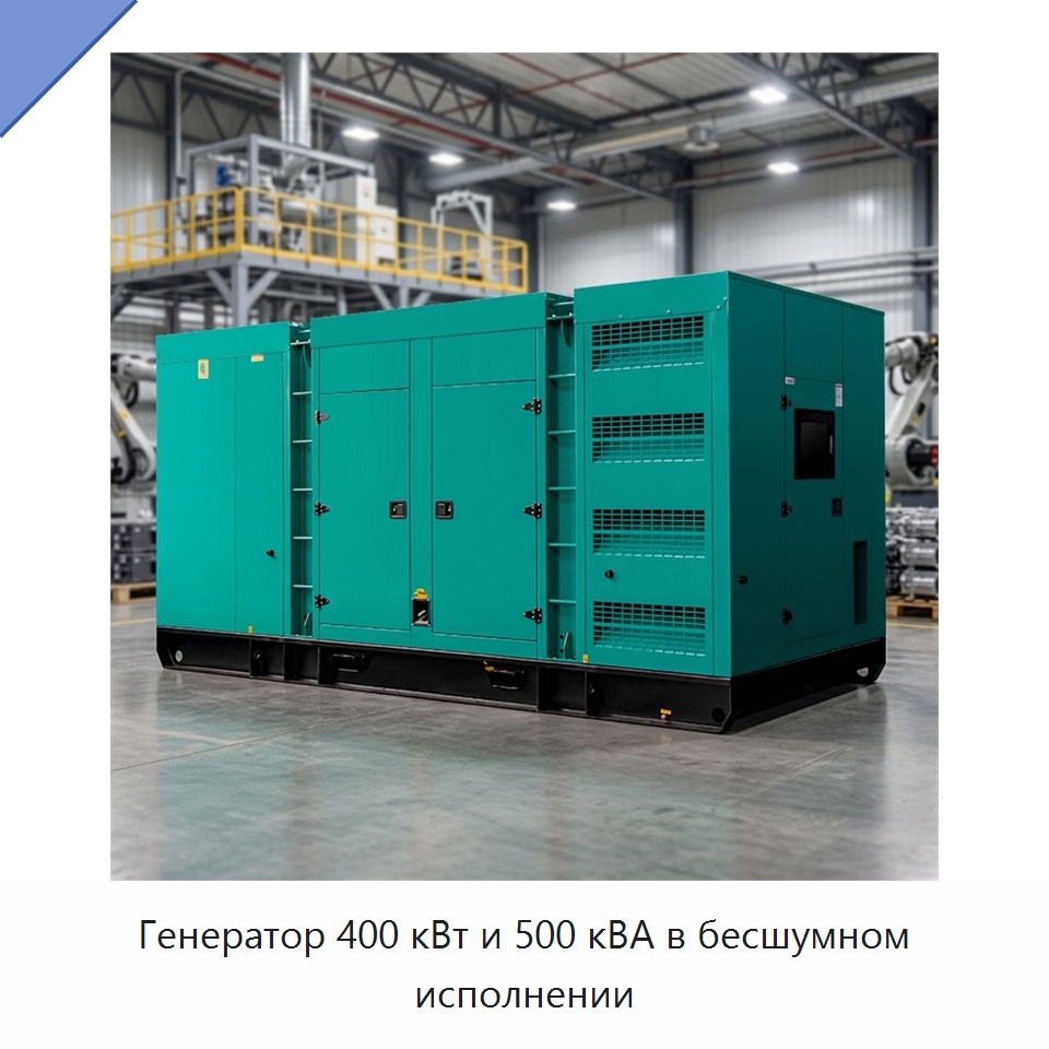 Генератор 400 кВт и 500 кВА в бесшумном исполнении — Дизельные генераторы
