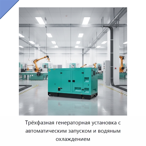 Трёхфазная генераторная установка с автоматическим запуском и водяным охлаждением
